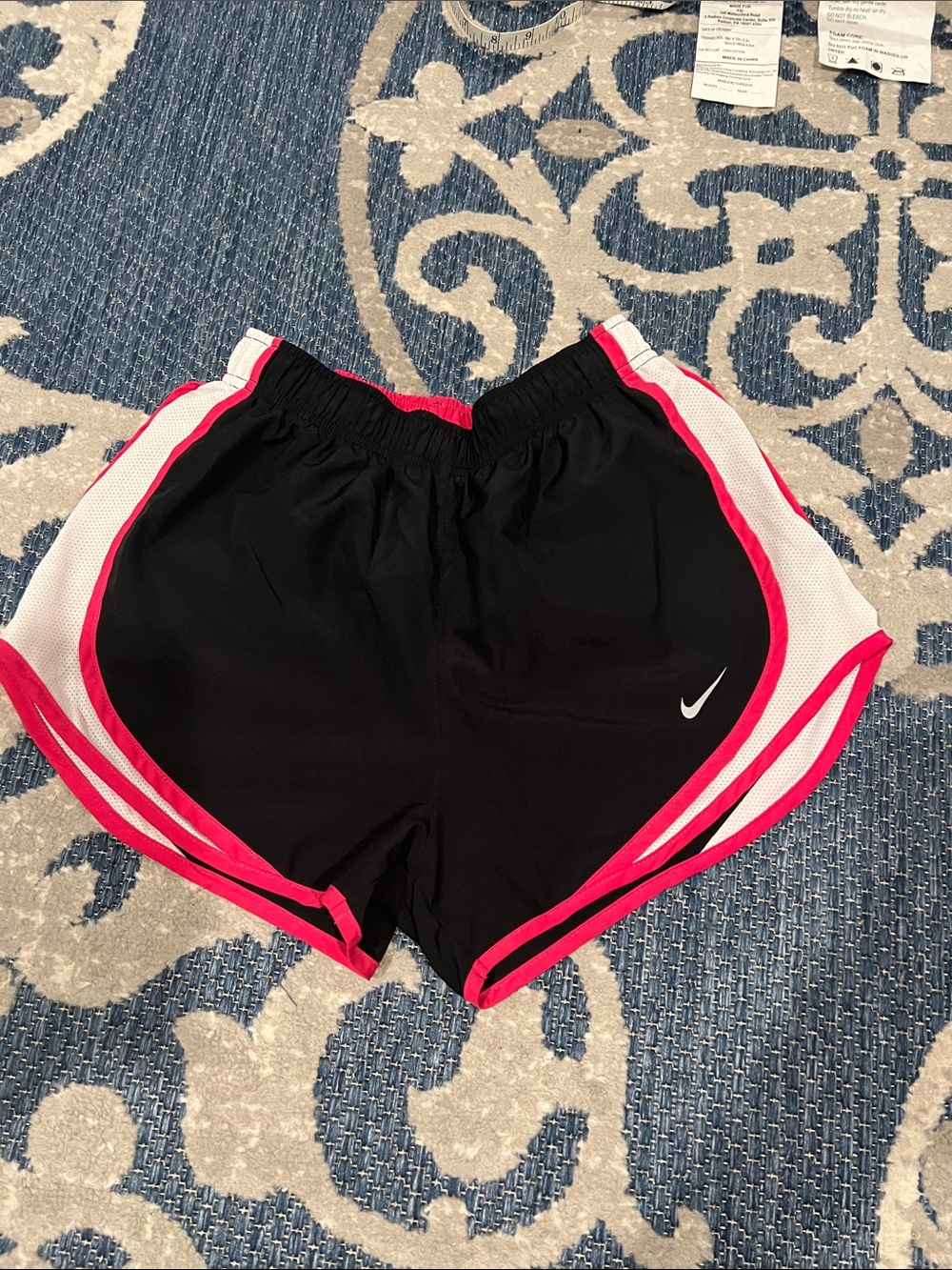 Nike Women's Black Active Shorts with Pink Trim